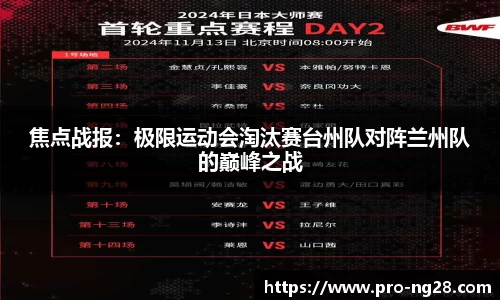 焦点战报：极限运动会淘汰赛台州队对阵兰州队的巅峰之战